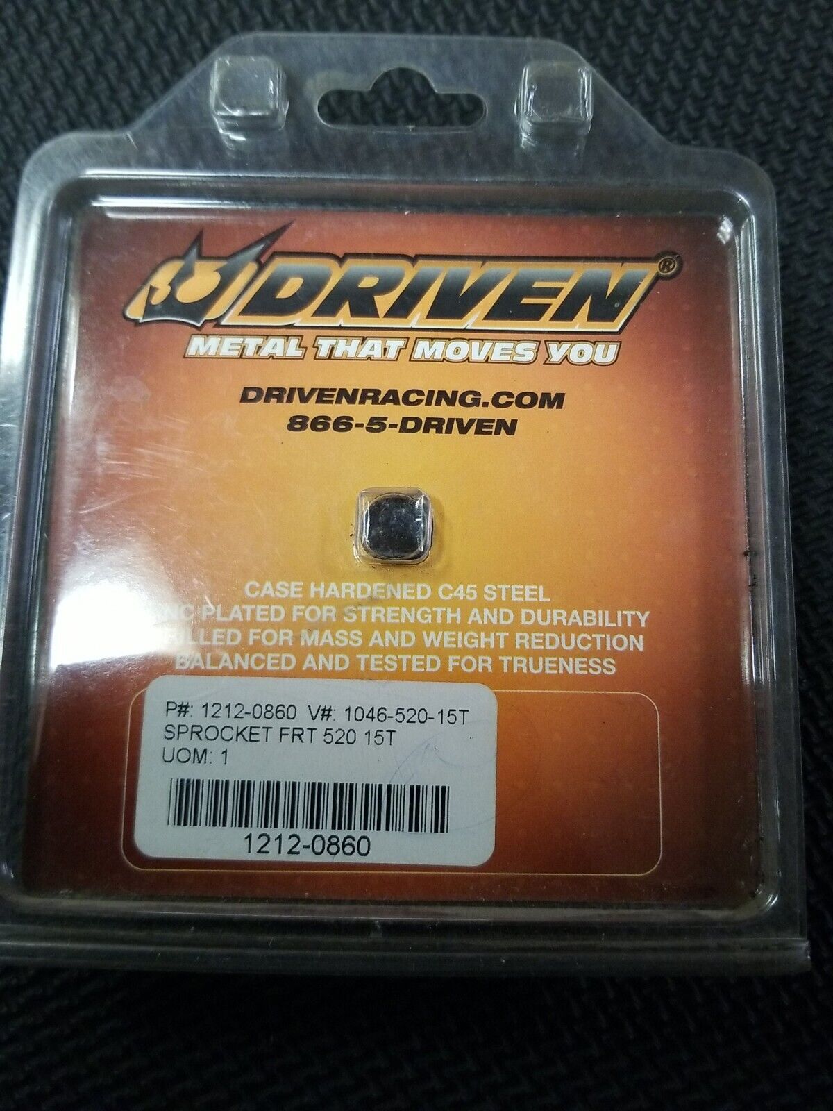 Driven Racing Steel Front Sprocket 1046 - 520 - 15T Black 15 T Street Dirt