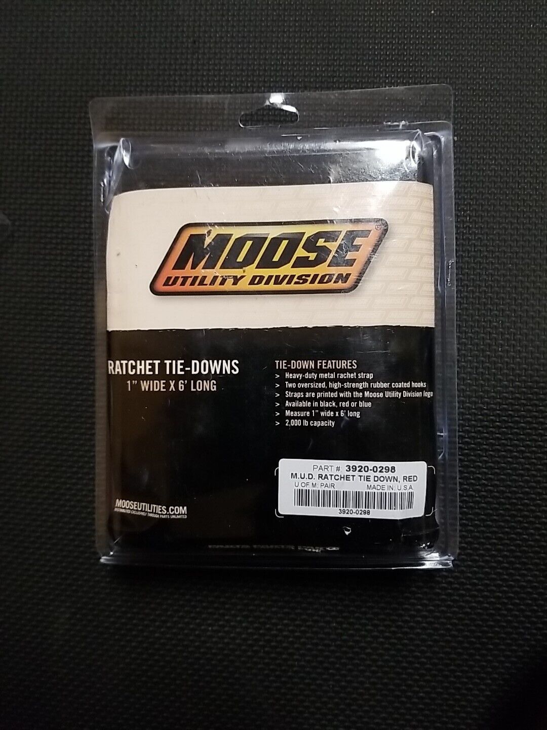 Moose Utility Division Ratchet Tie-Down -6' x 1" - Red | 3920-0298