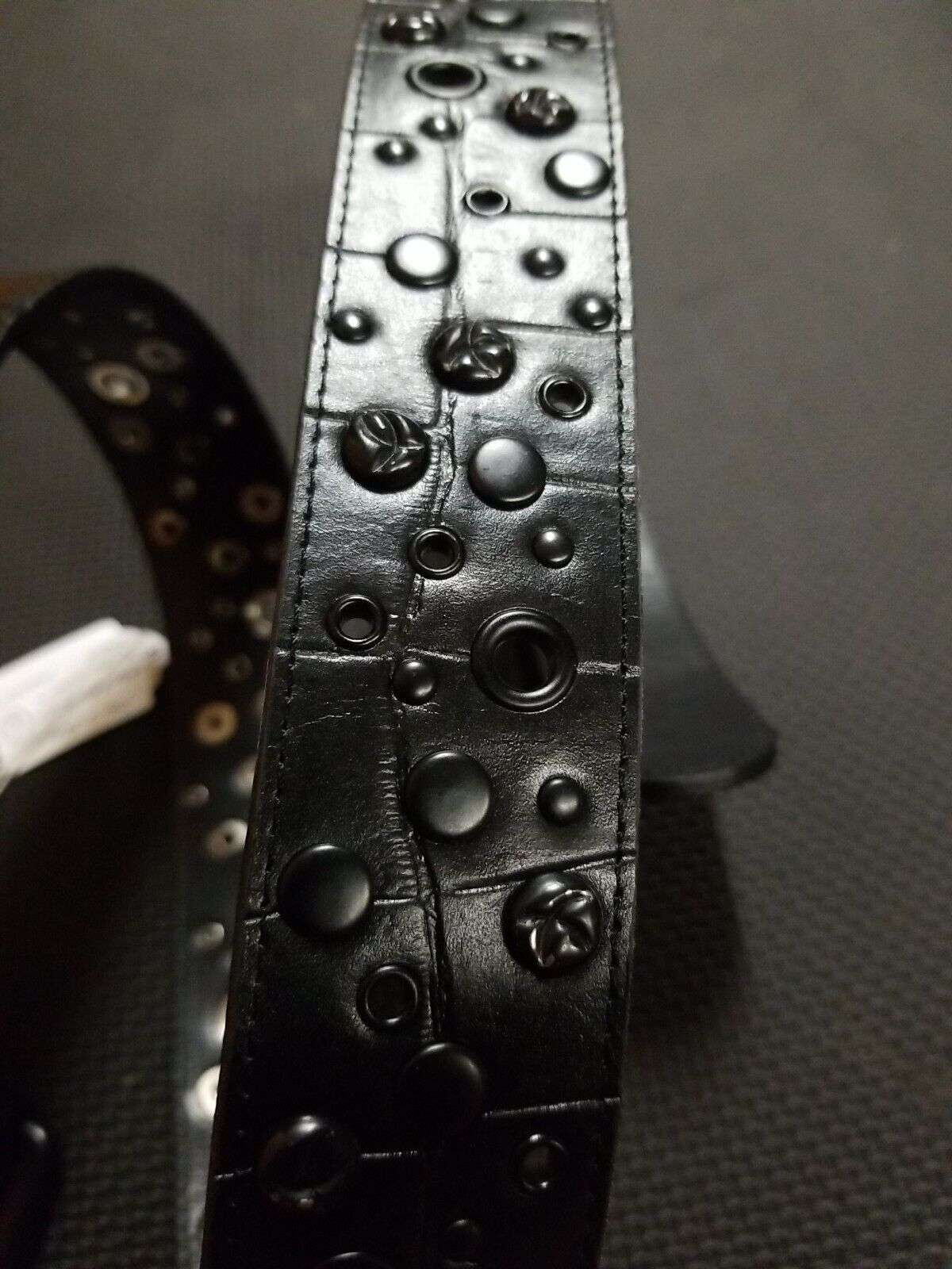 Joe's Jeans Genuine Leather Black Crock Belt JJ1015 Unisex Studded