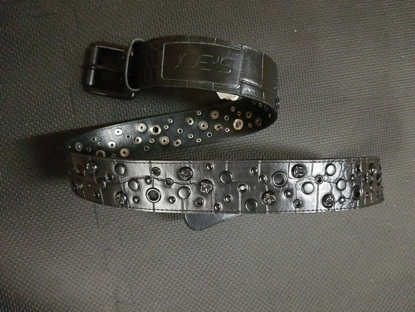 Joe's Jeans Genuine Leather Black Crock Belt JJ1015 Unisex Studded