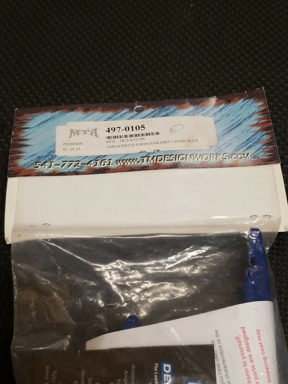 T.M. Designworks DCS-KT2-BU Dirt Cross Super Front Chain Slider Blue KTM 125-530