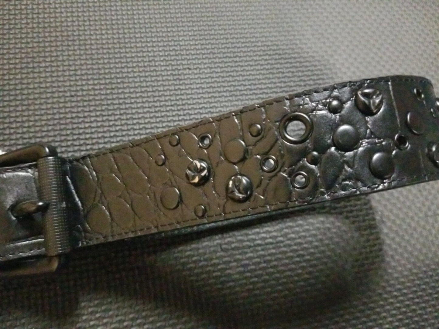 Joe's Jeans Genuine Leather Black Crock Belt JJ1015 Unisex Studded