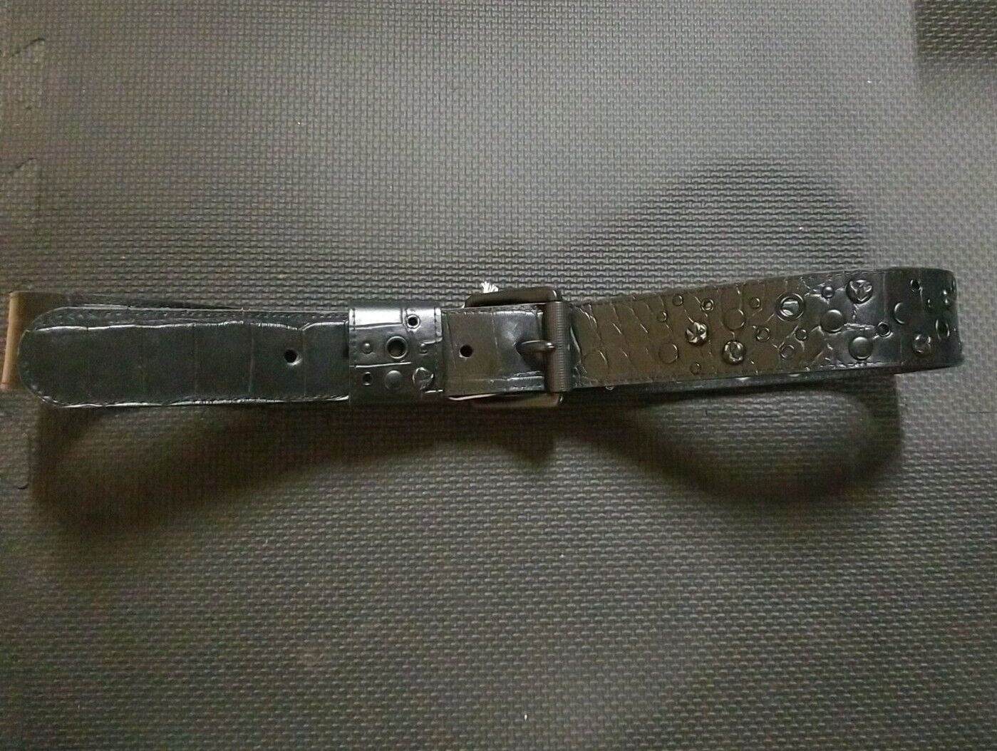 Joe's Jeans Genuine Leather Black Crock Belt JJ1015 Unisex Studded