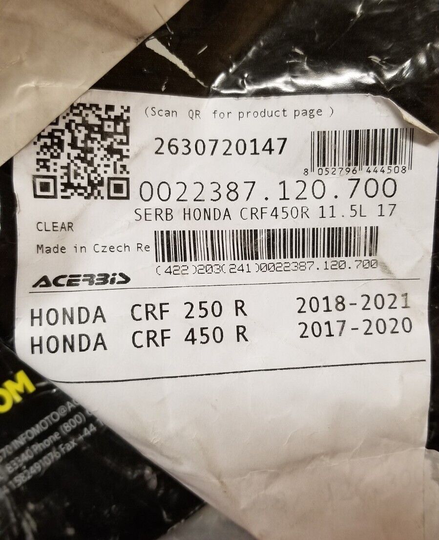 Acerbis 2630720147 Fuel Tank 2.7 Gallon Natural Honda CRF 250 450 R