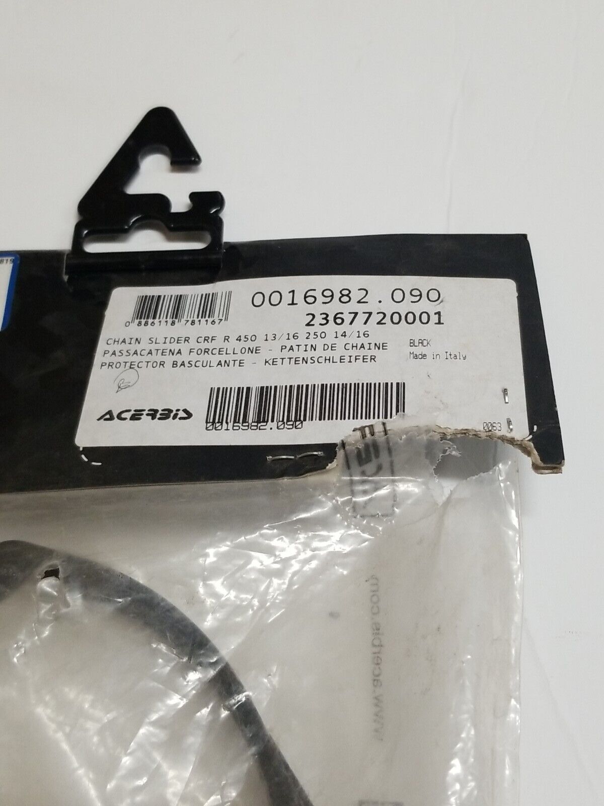 Acerbis Chain Slider Black Honda CRF250R 2014-2016 CRF450R 2013-2016 2367720001