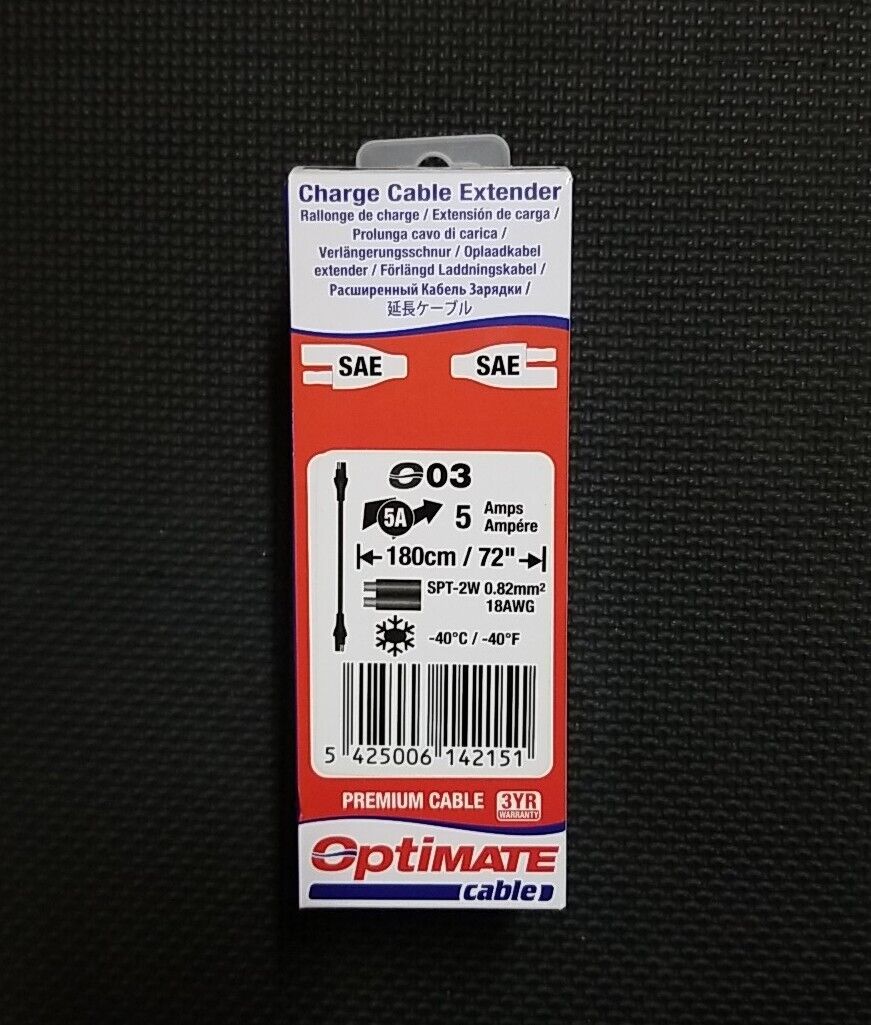 TecMate Optimate Charge Cable Extender 6 ft. 72" O03 NOS