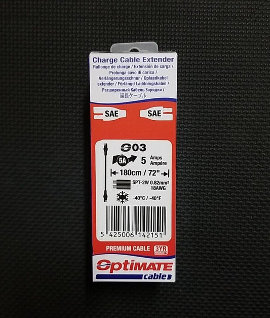 TecMate Optimate Charge Cable Extender 6 ft. 72" O03 NOS