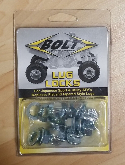 Bolt ATV Hardware Locking Lug Locks Nuts Silver 2005-LUG.S Sport & Utility