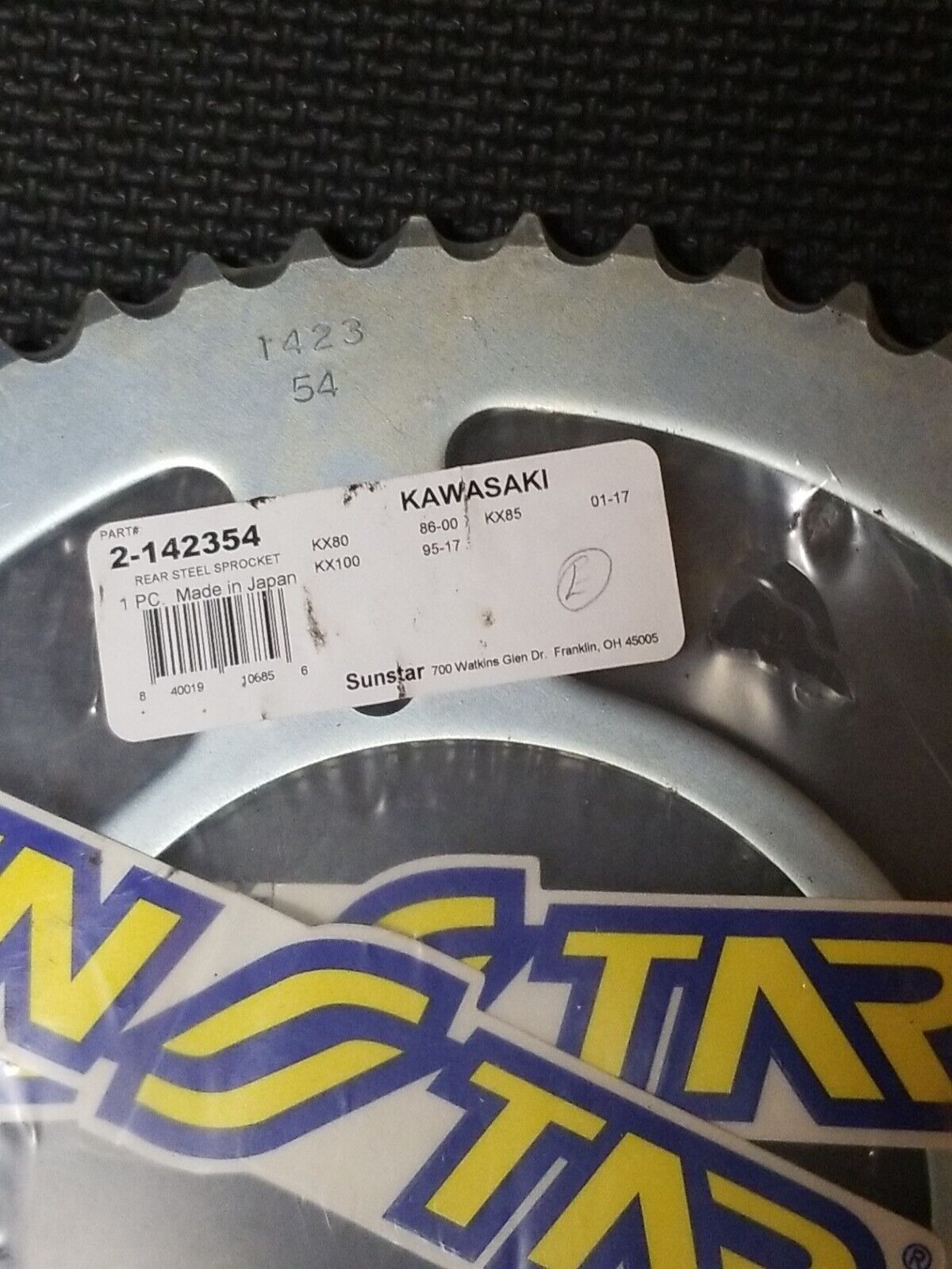 Sunstar Steel Rear Sprocket 54T 2-142354